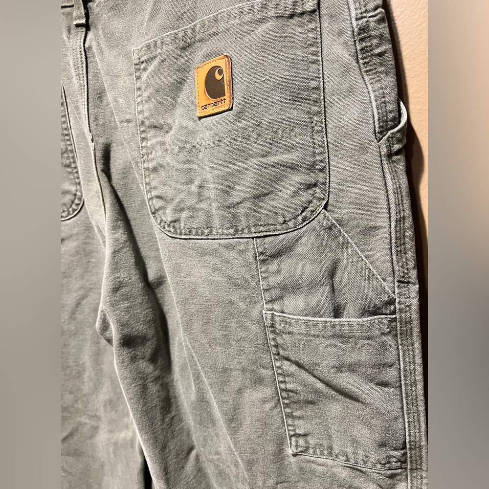 Vintage Carhartt Green Carpenter Cargo Khaki Pants Size 36x32